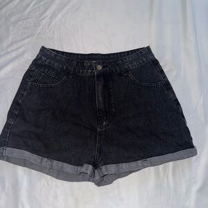 Women's Black Denim Shorts